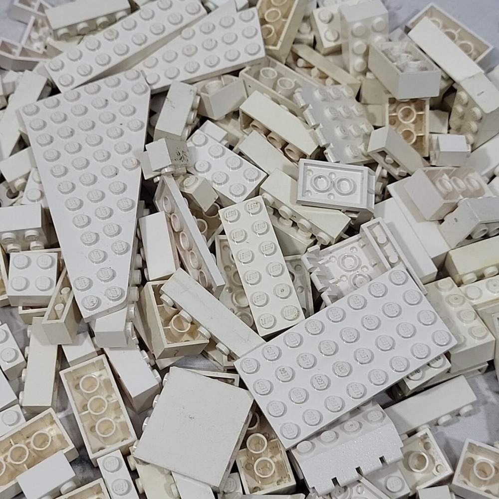 Lego Bricks 150 Pieces All White Assorted Shapes Sizes Bulk Replacement Lot